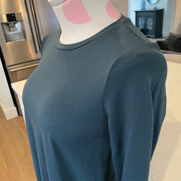 Eileen Fisher Alpine Crew Neck LS Tencel Elastane Tunic Top Teal Green Sz XXS - Picture 4 of 14
